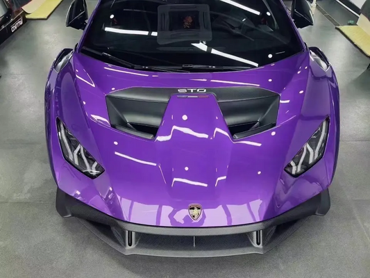 Lamborghini Huracan STO 2021 2022 2023 2024 with Aftermarket Parts - 1:1 Clamshell Replacement Front Bumper Hood Pre-preg Carbon Fiber / FRP from Aero Republic