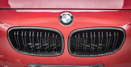 BMW 1 Series 135i 125i 118i 116i 114i 125d 120d 118d 116d 114d F20 Pre-LCI 2012 2013 2014 with Aftermarket Parts - Dual Slat Front Kidney Grill Pre-preg Carbon Fiber from Aero Republic