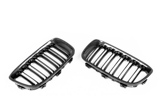 BMW 1 Series 135i 125i 118i 116i 114i 125d 120d 118d 116d 114d F20 Pre-LCI 2012 2013 2014 with Aftermarket Parts - Dual Slat Front Kidney Grill Pre-preg Carbon Fiber from Aero Republic