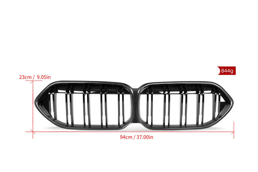 BMW 2 Series 228 M235 F44 2020 2021 2022 2023 2024 (Fits both Pre-LCI and LCI) with Aftermarket Parts - Dual Slat Front Kidney Grill Pre-preg Carbon Fiber from Aero Republic