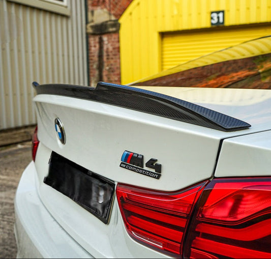 BMW 3 Series 340i 335i 330i 328i 320i 318i 335d 330d 325d 320d 318d 316d F30 Sedan 2012 2013 2014 2015 2016 2017 2018 2019 & M3 F80 Sedan 2014 2015 2016 2017 2018 with Aftermarket Parts - CS Style Rear Lip Spoiler Pre-preg Carbon Fiber from Aero Republic