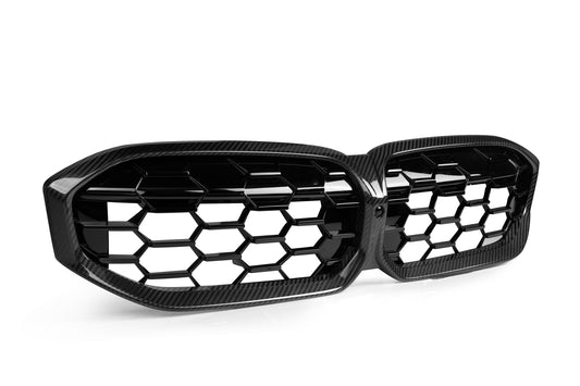 BMW 3 Series M340 330 320 G20 G21 LCI 2023 2024 with Aftermarket Parts - Dual Slat Front Kidney Grill Pre-preg Carbon Fiber from Aero Republic