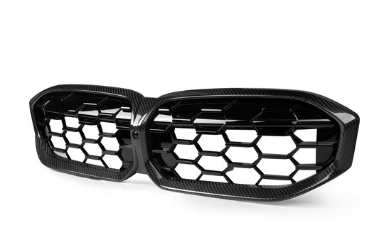 BMW 3 Series M340 330 320 G20 G21 LCI 2023 2024 with Aftermarket Parts - Dual Slat Front Kidney Grill Pre-preg Carbon Fiber from Aero Republic