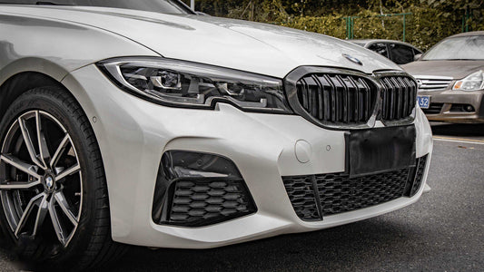 BMW 3 Series M340 330 320 G20 G21 Pre-LCI 2019 2020 2021 2022 with Aftermarket Parts - Dual Slat Front Kidney Grill Pre-preg Carbon Fiber from Aero Republic