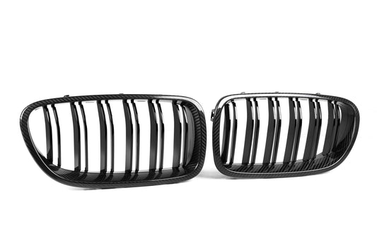 BMW 5 Series 550i 535i 530i 528i 523i 520i 535d 530d 525d 520d 518d F10 F11 (Both Fits Pre-LCI & LCI) 2011 2012 2013 2014 2015 2016 2017 & M5 F10 2011 2012 2013 2014 2015 2016 2017 with Aftermarket Parts - Dual Slat Front Kidney Grill Pre-preg Carbon Fiber from Aero Republic