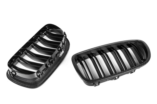 BMW 5 Series 550i 535i 530i 528i 523i 520i 535d 530d 525d 520d 518d F10 F11 (Both Fits Pre-LCI & LCI) 2011 2012 2013 2014 2015 2016 2017 & M5 F10 2011 2012 2013 2014 2015 2016 2017 with Aftermarket Parts - Dual Slat Front Kidney Grill Pre-preg Carbon Fiber from Aero Republic