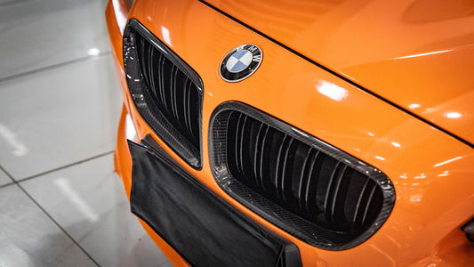 BMW 6 Series 650i 640i 640d F06 F12 F13 (Both Fits Pre-LCI & LCI) 2011 2012 2013 2014 2015 2016 2017 2018 & M6 F12 2013 2014 2015 2016 2017 2018 2019 with Aftermarket Parts - Dual Slat Front Kidney Grill Pre-preg Carbon Fiber from Aero Republic