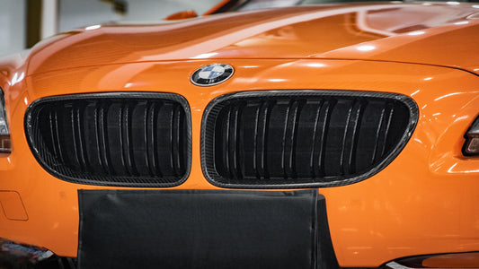 BMW 6 Series 650i 640i 640d F06 F12 F13 (Both Fits Pre-LCI & LCI) 2011 2012 2013 2014 2015 2016 2017 2018 & M6 F12 2013 2014 2015 2016 2017 2018 2019 with Aftermarket Parts - Dual Slat Front Kidney Grill Pre-preg Carbon Fiber from Aero Republic