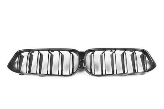 BMW 6 Series Gran Turismo GT 640i 630i 640d 630d xDrive 620d LCI G32 2021 2022 2023 with Aftermarket Parts - Dual Slat Front Kidney Grill Pre-preg Carbon Fiber from Aero Republic