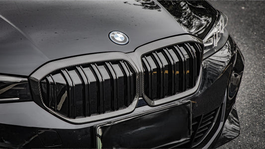 BMW IX3 BEV G08 LCI 2022-ON with Aftermarket Parts - Dual Slat Front Kidney Grill Carbon Fiber from Aero Republic