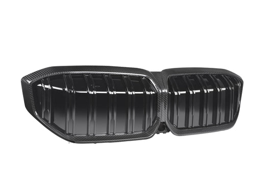 BMW IX3 BEV G08 LCI 2022-ON with Aftermarket Parts - Dual Slat Front Kidney Grill Carbon Fiber from Aero Republic