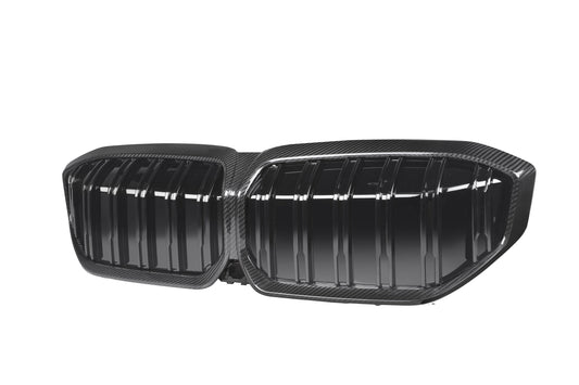 BMW IX3 BEV G08 LCI 2022-ON with Aftermarket Parts - Dual Slat Front Kidney Grill Carbon Fiber from Aero Republic