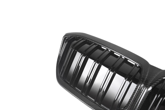 BMW IX3 BEV G08 LCI 2022-ON with Aftermarket Parts - Dual Slat Front Kidney Grill Carbon Fiber from Aero Republic