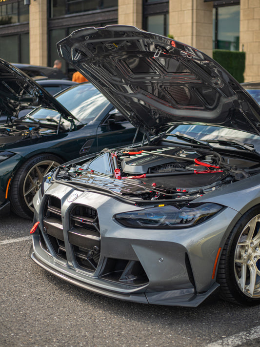 BMW M3 M3C M3CS G80 G81 2021 2022 2023 2024 & M4 M4C M4CS G82 G83 2021 2022 2023 2024 with Aftermarket Parts - CSL Style Front Lip Pre-preg Carbon Fiber from Aero Republic