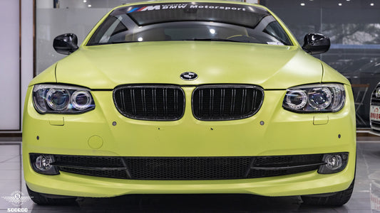 BMW M3 E92 E93 LCI 2009 2010 2011 2012 with Aftermarket Parts - Dual Slat Front Kidney Grill Pre-preg Carbon Fiber from Aero Republic