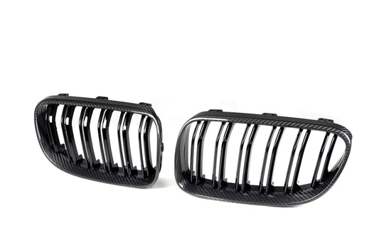 BMW M3 E92 E93 LCI 2009 2010 2011 2012 with Aftermarket Parts - Dual Slat Front Kidney Grill Pre-preg Carbon Fiber from Aero Republic