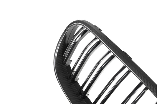 BMW M3 E92 E93 LCI 2009 2010 2011 2012 with Aftermarket Parts - Dual Slat Front Kidney Grill Pre-preg Carbon Fiber from Aero Republic