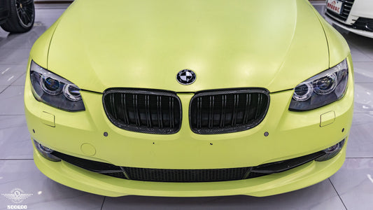 BMW M3 E92 E93 LCI 2009 2010 2011 2012 with Aftermarket Parts - Dual Slat Front Kidney Grill Pre-preg Carbon Fiber from Aero Republic