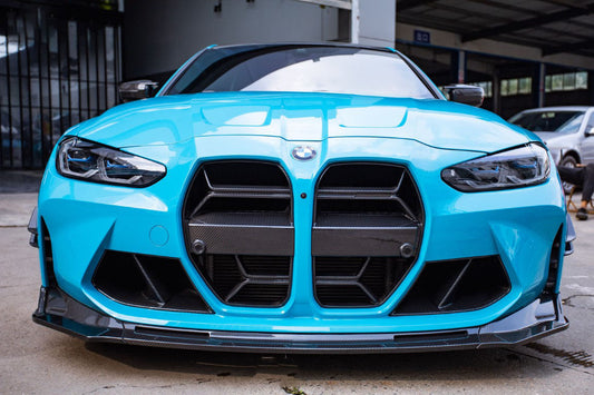 BMW M3 M3C M3CS G80 G81 2021 2022 2023 2024 & M4 M4C M4CS G82 G83 2021 2022 2023 2024 with Aftermarket Parts - CSL / Without ACC & CSL / With ACC Front Kidney Grill Pre-preg Carbon Fiber from Aero Republic