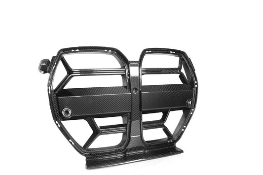 BMW M3 M3C M3CS G80 G81 2021 2022 2023 2024 & M4 M4C M4CS G82 G83 2021 2022 2023 2024 with Aftermarket Parts - CSL / Without ACC & CSL / With ACC Front Kidney Grill Pre-preg Carbon Fiber from Aero Republic