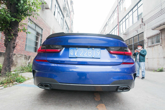 BMW M3 M3C M3CS G80 2021 2022 2023 2024 & 3 Series M340i 330i (Fits Both Pre-LCI & LCI) G20 2019 2020 2021 2022 2023 2024 with Aftermarket Parts - CS Style Rear Lip Spoiler Pre-preg Carbon Carbon Fiber from Aero Republic