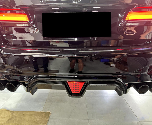 BMW M5 M5C F90 (Fits Both Pre-LCI & LCI) 2018-ON & 5 Series M550i 540i G30 (Fits both Pre-LCI & LCI) 2017 2018 2019 2020 2021 2022 2023 with Aftermarket Parts - CS Style / Without Light / With Light Rear Diffuser & Rear Diffuser Conversion Kit Pre-preg Carbon Fiber / PP from Aero Republic