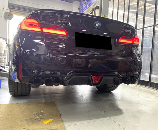 BMW M5 M5C F90 (Fits Both Pre-LCI & LCI) 2018-ON & 5 Series M550i 540i G30 (Fits both Pre-LCI & LCI) 2017 2018 2019 2020 2021 2022 2023 with Aftermarket Parts - CS Style / Without Light / With Light Rear Diffuser & Rear Diffuser Conversion Kit Pre-preg Carbon Fiber / PP from Aero Republic