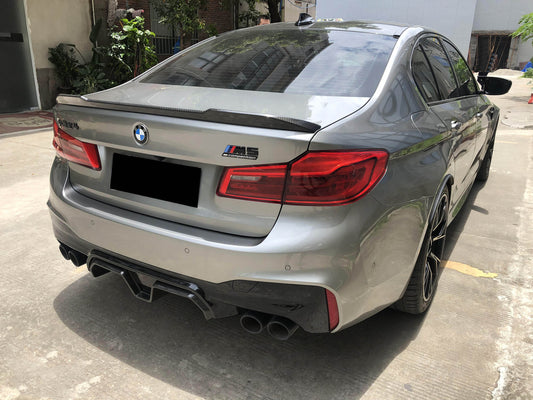 BMW M5 M5C F90 (Fits Both Pre-LCI & LCI) 2018-ON & 5 Series M550i 540i G30 (Fits both Pre-LCI & LCI) 2017 2018 2019 2020 2021 2022 2023 with Aftermarket Parts - CS Style / Without Light / With Light Rear Diffuser & Rear Diffuser Conversion Kit Pre-preg Carbon Fiber / PP from Aero Republic