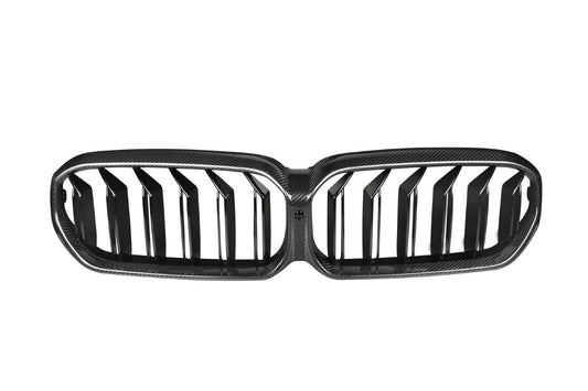 BMW M5 M5C F90 LCI 2021 2022 2023 2024 & 5 Series M550 540 G30 G31 LCI 2021 2022 2023 with Aftermarket Parts - Dual Slat Front Kidney Grill Pre-preg Carbon Fiber from Aero Republic
