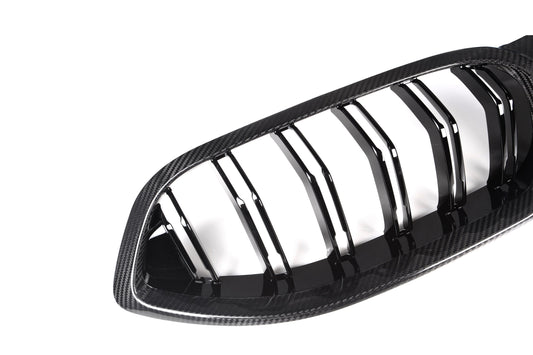 BMW M8 F91 F92 F93 2019-ON with Aftermarket Parts - Dual Slat Front Kidney Grill Pre-preg Carbon Fiber from Aero Republic