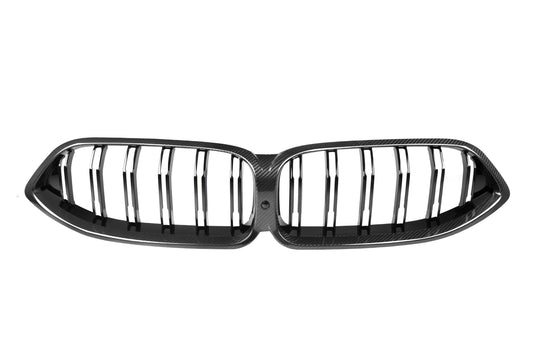 BMW M8 F91 F92 F93 2019-ON with Aftermarket Parts - Dual Slat Front Kidney Grill Pre-preg Carbon Fiber from Aero Republic