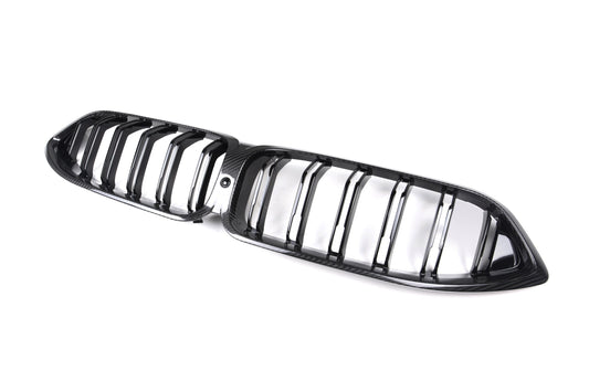 BMW M8 F91 F92 F93 2019-ON with Aftermarket Parts - Dual Slat Front Kidney Grill Pre-preg Carbon Fiber from Aero Republic