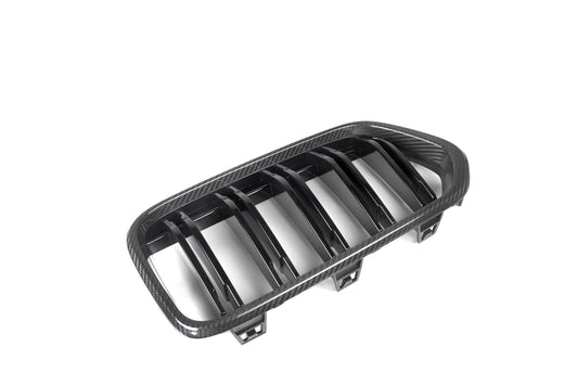 BMW X2 M35i x/sDrive28i xDrive25e sDrive20i sDrive18i xDrive25d xDrive20d sDrive18d sDrive16d F39 (Both Fits Pre-LCI & LCI) 2018 2019 2020 2021 2022 2023 with Aftermarket Parts - Dual Slat Front Kidney Grill Pre-preg Carbon Fiber from Aero Republic