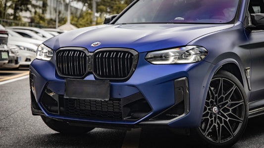 BMW X3 M40 s/x Drive 340 G01 LCI 2022 2023 2024 & X4 M40 xDrive 30 G02 LCI 2022 2023 2024 with Aftermarket Parts - Dual Slat Front Kidney Grill Pre-preg Carbon Fiber from Aero Republic