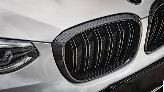 BMW X3 M40 s/x Drive 340 G01 Pre-LCI 2019 2020 2021 & X4 M40 xDrive 30 G02 Pre-LCI 2019 2020 2021 with Aftermarket Parts - Dual Slat Front Kidney Grill Pre-preg Carbon Fiber from Aero Republic
