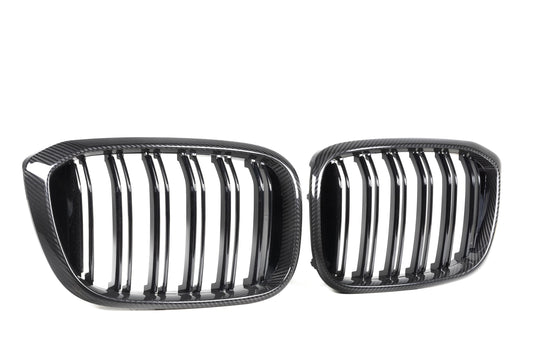 BMW X3 M40 s/x Drive 340 G01 Pre-LCI 2019 2020 2021 & X4 M40 xDrive 30 G02 Pre-LCI 2019 2020 2021 with Aftermarket Parts - Dual Slat Front Kidney Grill Pre-preg Carbon Fiber from Aero Republic