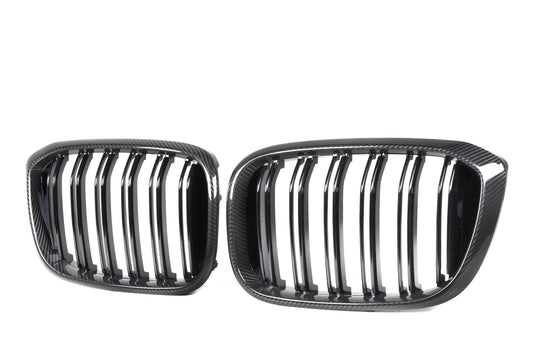 BMW X3 M40 s/x Drive 340 G01 Pre-LCI 2019 2020 2021 & X4 M40 xDrive 30 G02 Pre-LCI 2019 2020 2021 with Aftermarket Parts - Dual Slat Front Kidney Grill Pre-preg Carbon Fiber from Aero Republic