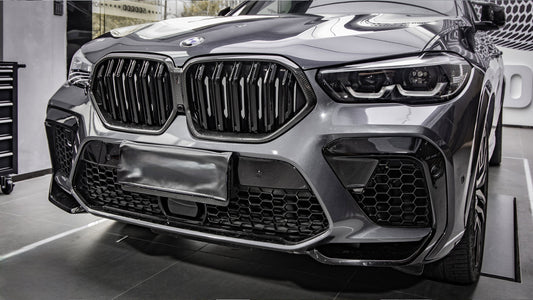 BMW X6 M60 sDrive40 xDrive40 G06 Pre-LCI 2020 2021 2022 2023 & X6M X6MC F96 Pre-LCI 2020 2021 2022 2023 with Aftermarket Parts - Dual Slat Front Kidney Grill Pre-preg Carbon Fiber from Aero Republic