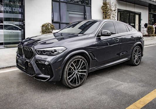 BMW X6 M60 sDrive40 xDrive40 G06 Pre-LCI 2020 2021 2022 2023 & X6M X6MC F96 Pre-LCI 2020 2021 2022 2023 with Aftermarket Parts - Dual Slat Front Kidney Grill Pre-preg Carbon Fiber from Aero Republic