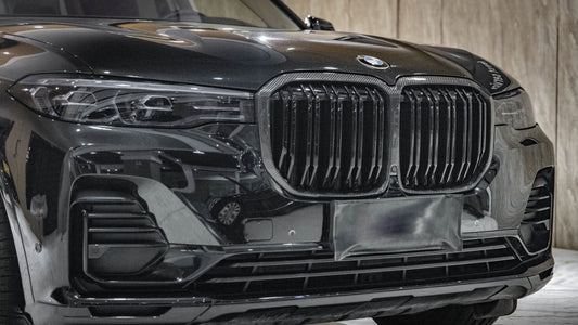BMW X7 M50i xDrive50i G07 Pre-LCI 2019 2020 2021 2022 with Aftermarket Parts - Dual Slat Front Kidney Grill Pre-preg Carbon Fiber from Aero Republic
