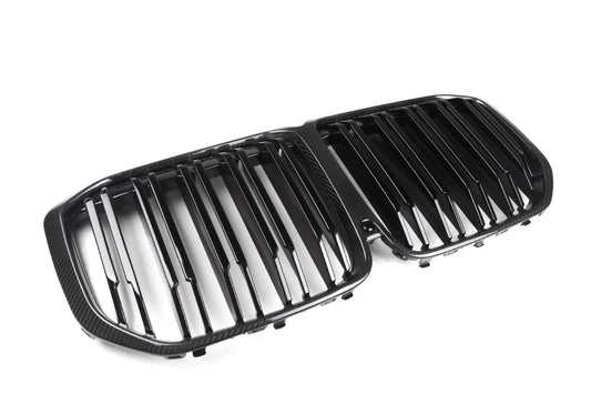 BMW X7 M50i xDrive50i G07 Pre-LCI 2019 2020 2021 2022 with Aftermarket Parts - Dual Slat Front Kidney Grill Pre-preg Carbon Fiber from Aero Republic