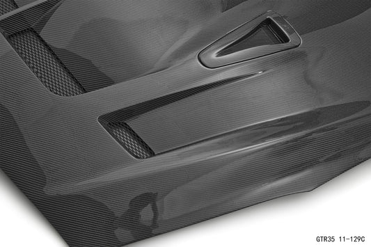 Nissan GTR Nismo T-Spec Premium Pure 2017-2024 (for installation on 2008-2016 vehicles, 2017-2024 front bumper is recommended) with Aftermarket Parts - DP Style Hood Bonnet Carbon Fiber / FRP from CMST Tuning