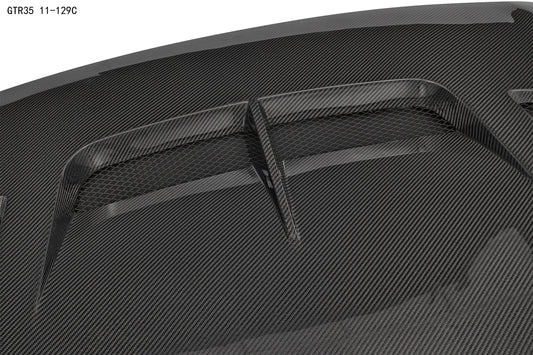 Nissan GTR Nismo T-Spec Premium Pure 2017-2024 (for installation on 2008-2016 vehicles, 2017-2024 front bumper is recommended) with Aftermarket Parts - DP Style Hood Bonnet Carbon Fiber / FRP from CMST Tuning