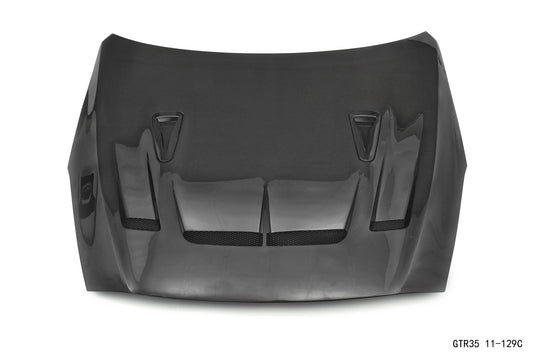 Nissan GTR Nismo T-Spec Premium Pure 2017-2024 (for installation on 2008-2016 vehicles, 2017-2024 front bumper is recommended) with Aftermarket Parts - DP Style Hood Bonnet Carbon Fiber / FRP from CMST Tuning