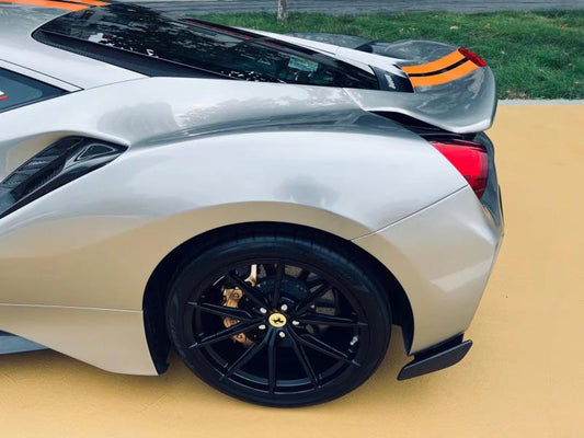 Ferrari 488 GTB 2016 2017 2018 2019 2020 with Aftermarket Parts - 1:1 Pista Style Rear Lip Spoiler Carbon Fiber / FRP from Aero Republic