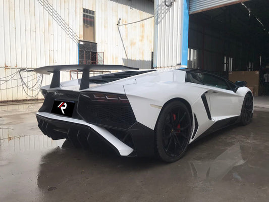 Lamborghini Aventador Base LP700 LP720 S LP740 SV LP750 Ultimate LP780 SVJ LP770 2012 2013 2014 2015 2016 2017 2018 2019 2020 2021 2022 2023 2024 with Aftermarket Parts - 1:1 OEM SV Style Rear Bumper Carbon Fiber / FRP from Aero Republic