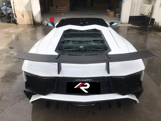 Lamborghini Aventador Base LP700 LP720 S LP740 SV LP750 Ultimate LP780 SVJ LP770 2012 2013 2014 2015 2016 2017 2018 2019 2020 2021 2022 2023 2024 with Aftermarket Parts - 1:1 OEM SV Style Rear Wing Carbon Fiber / FRP from Aero Republic