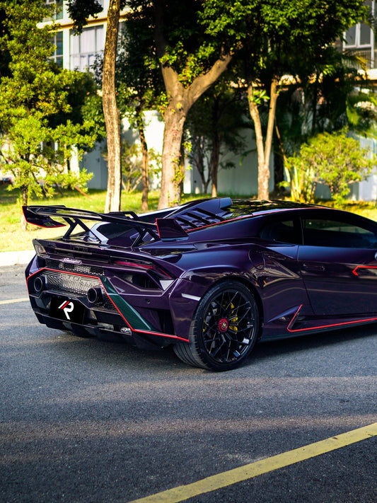 Lamborghini Huracan LP580 LP610 Evo RWD AWD Tecnica Performante STO Sterrato 2015 2016 2017 2018 2019 2020 2021 2022 2023 2024 with Aftermarket Parts - 1:1 STO OEM Style Rear Fenders & Rear Engine Trunk deck Lid & Rear Fenders Intake Pipe Pre-preg Carbon Fiber / FRP from Aero Republic