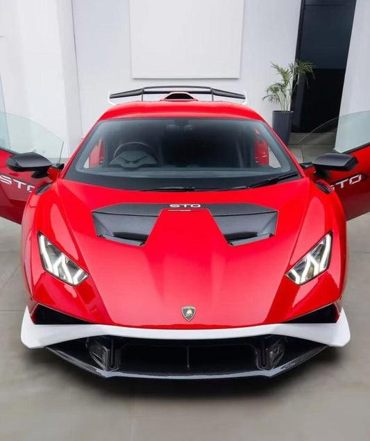 Lamborghini Huracan STO 2021 2022 2023 2024 with Aftermarket Parts - 1:1 STO OEM Style Hood Vent Trim Pre-preg Carbon Fiber / FRP from Aero Republic