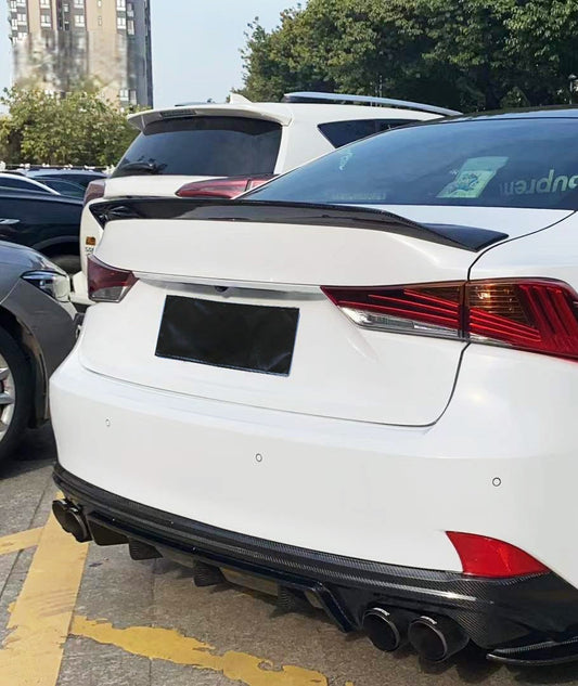 Lexus IS-F IS 300 250 200t XE30 Sedan 2014 2015 2016 2017 2018 2019 2020 with Aftermarket Parts - ARTN Style Rear Lip Spoiler Carbon Fiber from Aero Republic